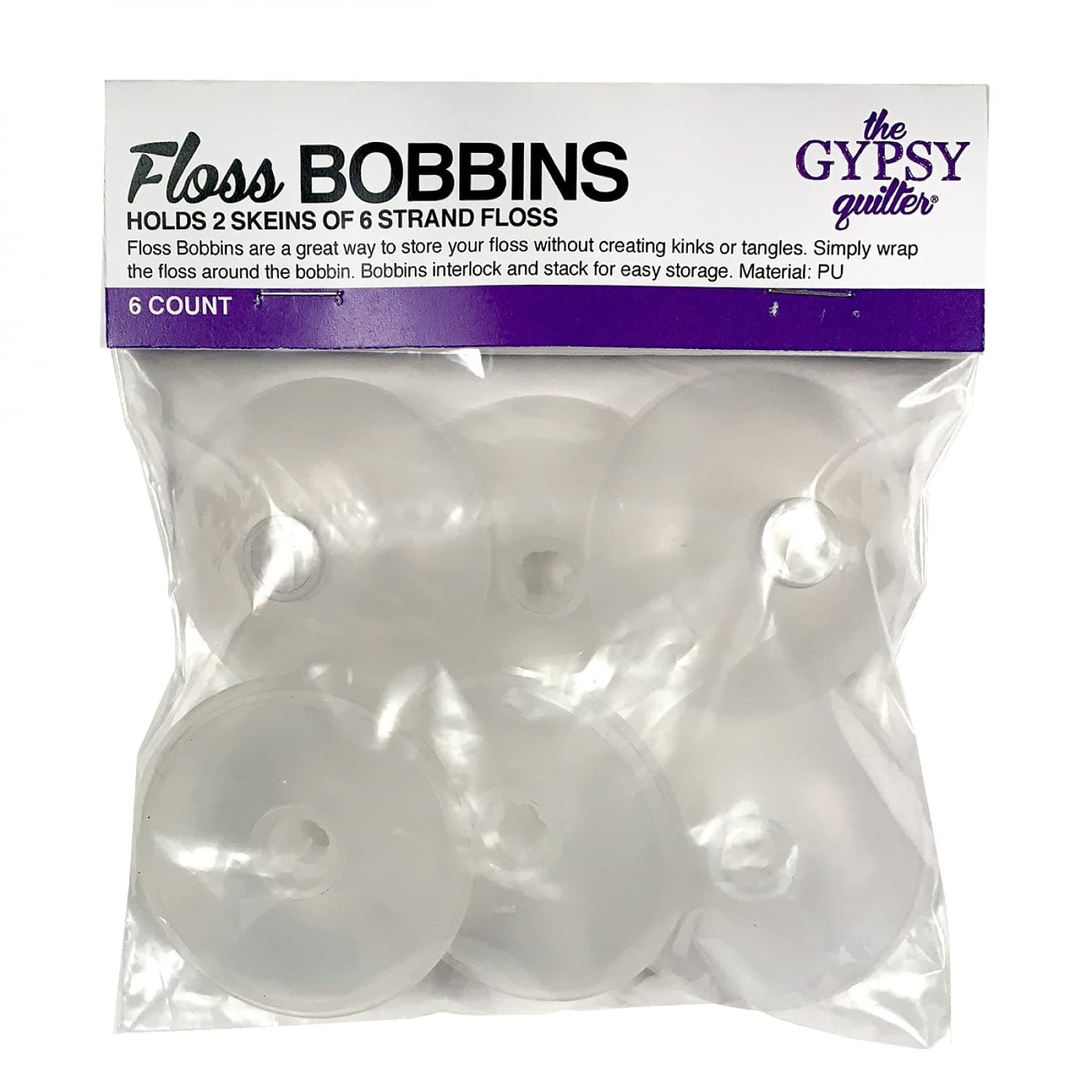 The Gypsy Quilter Floss Bobbins 6ct