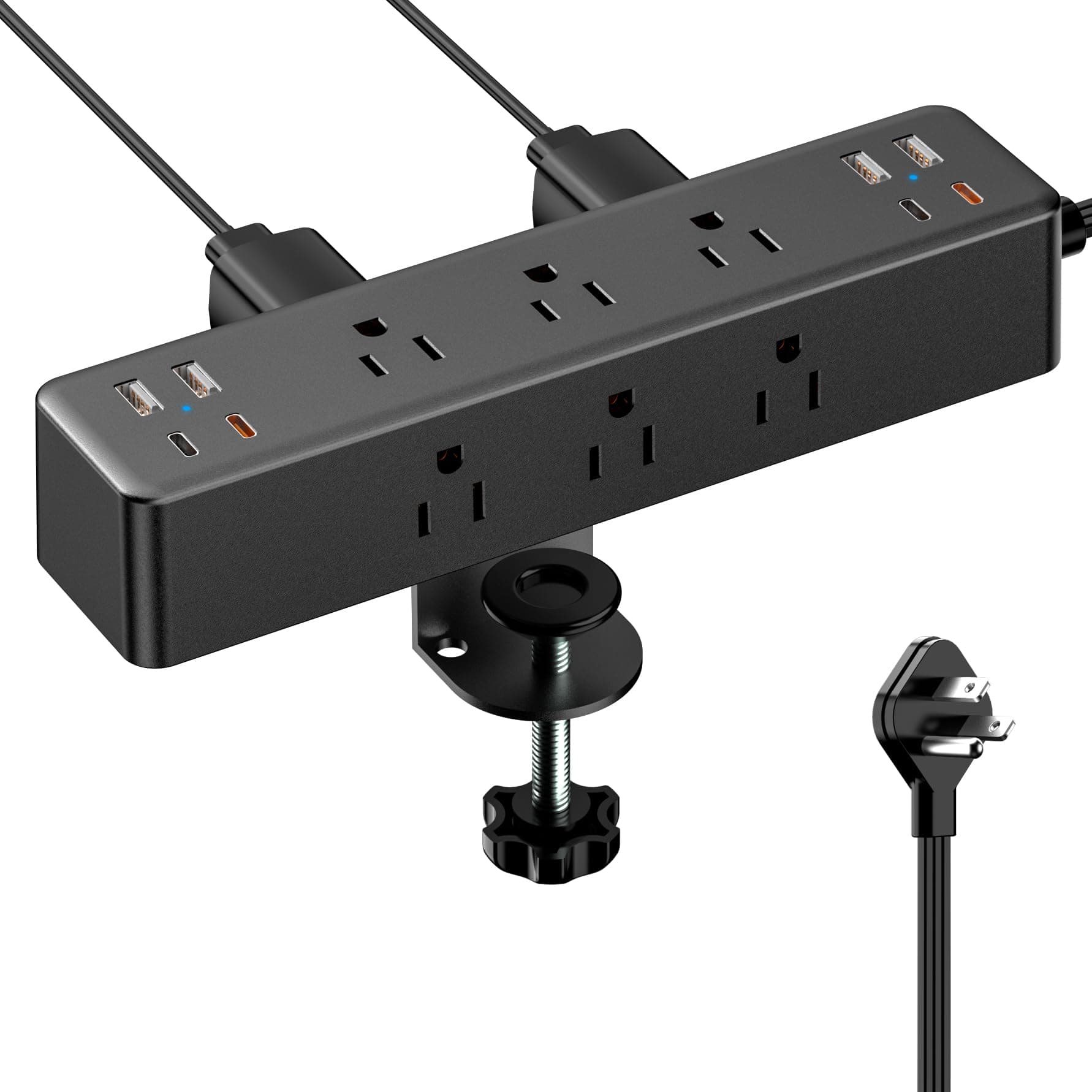 Power Strip with 40W Fast Charging Station, Computer Outlet, Power Station Surge Protector, 4 USB-C Ports, 9 AC Outlets, 10 Feet Cord
