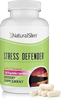 Stress Relief Supplement - Stress Defender, High Cortisol Reducer, Control Cravings, Sleep & Metabolism Support with Vitamin B5 Pantothenic Acid & L Tyrosine - 180 Vegetable Capsules