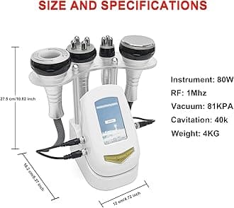 RF Cavitation Vacuum Multipole Body Shaper Beauty Device - Salon Spa Equipment for Arm Waist Belly Massager at Home with ETLW202