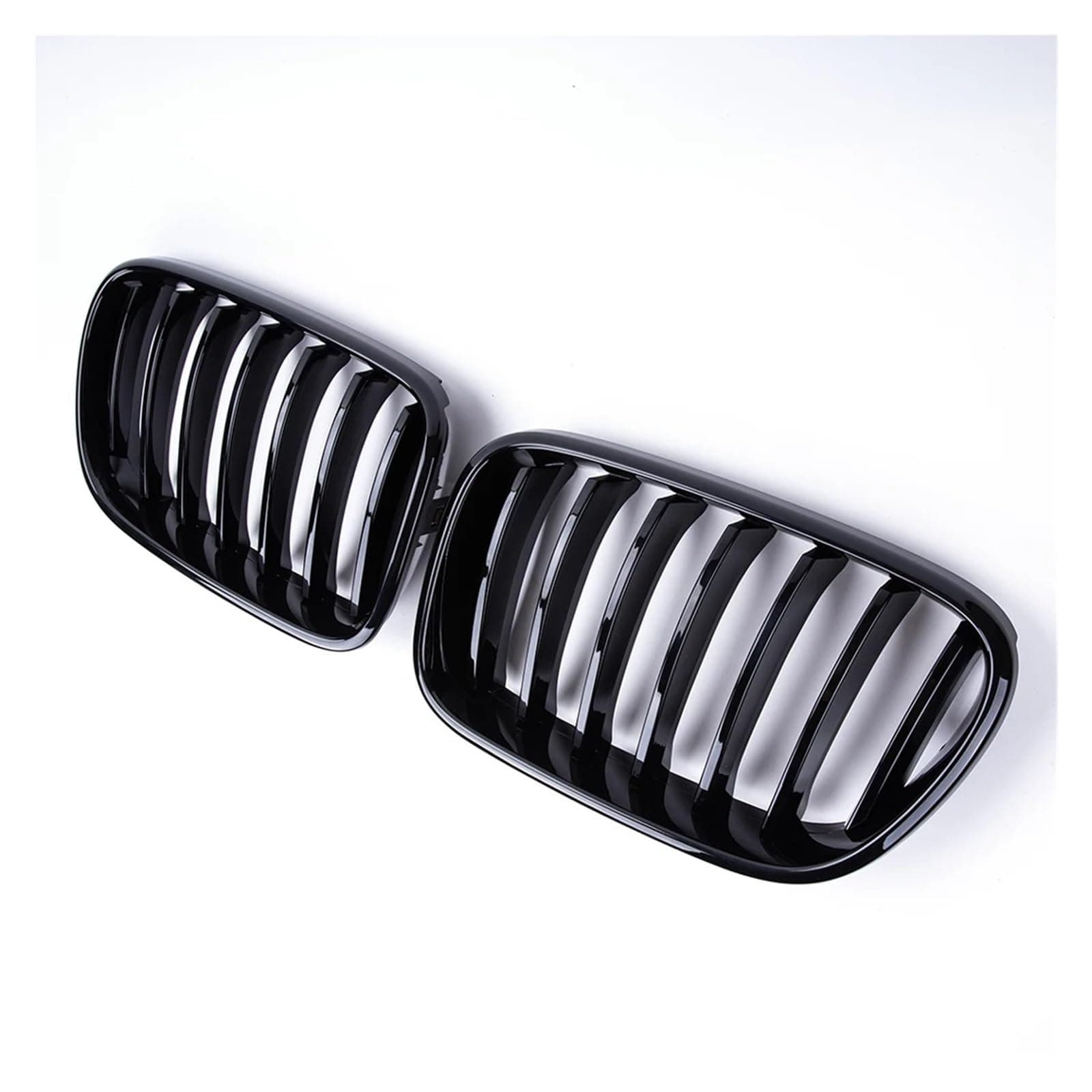 A Pair Compatible With BM-W F25 X3 2010 2011 2012 2013 Car Bumper Gloss Black 1 Line Slat Kidney Grill Front Bumper Racing Grills Car Styling