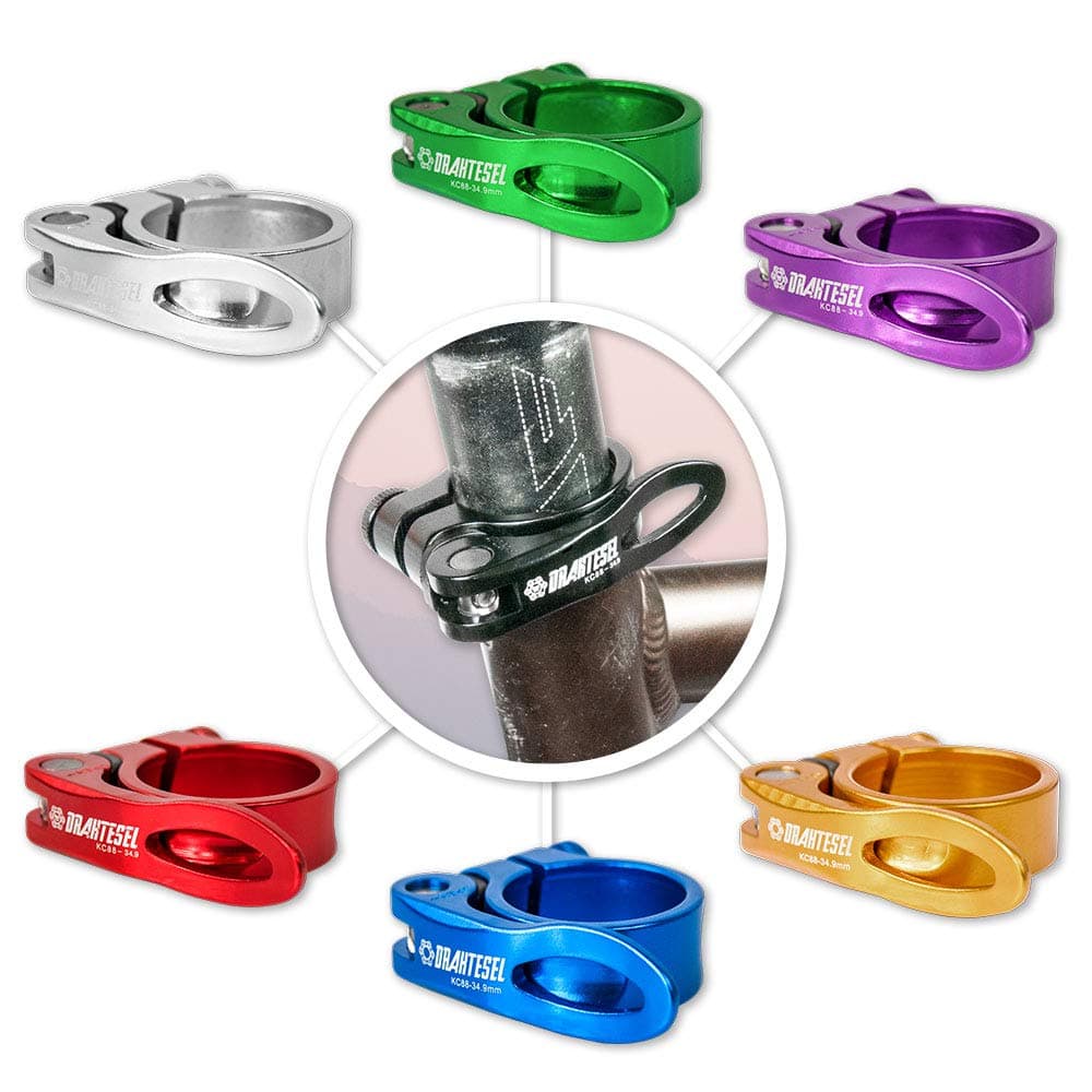 Drahtesel Bike Quick-Release Tensioner, Seat Post, Saddle Clip, Saddle Clamp, Clamp Collar, Seat Post Clamp, Quick Release in 28.6 mm, 30.2 mm, 31.8 mm, 34.9 mm