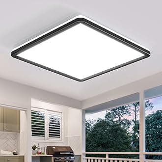 zemty 29CM 36W LED Ceiling Lights, 3240LM Waterproof Bathroom Light, Super Bright Daylight White Ceiling Lamp, Modern Square Flush Lighting Fixture for Kitchen Hallway Living Room Bedroom Office