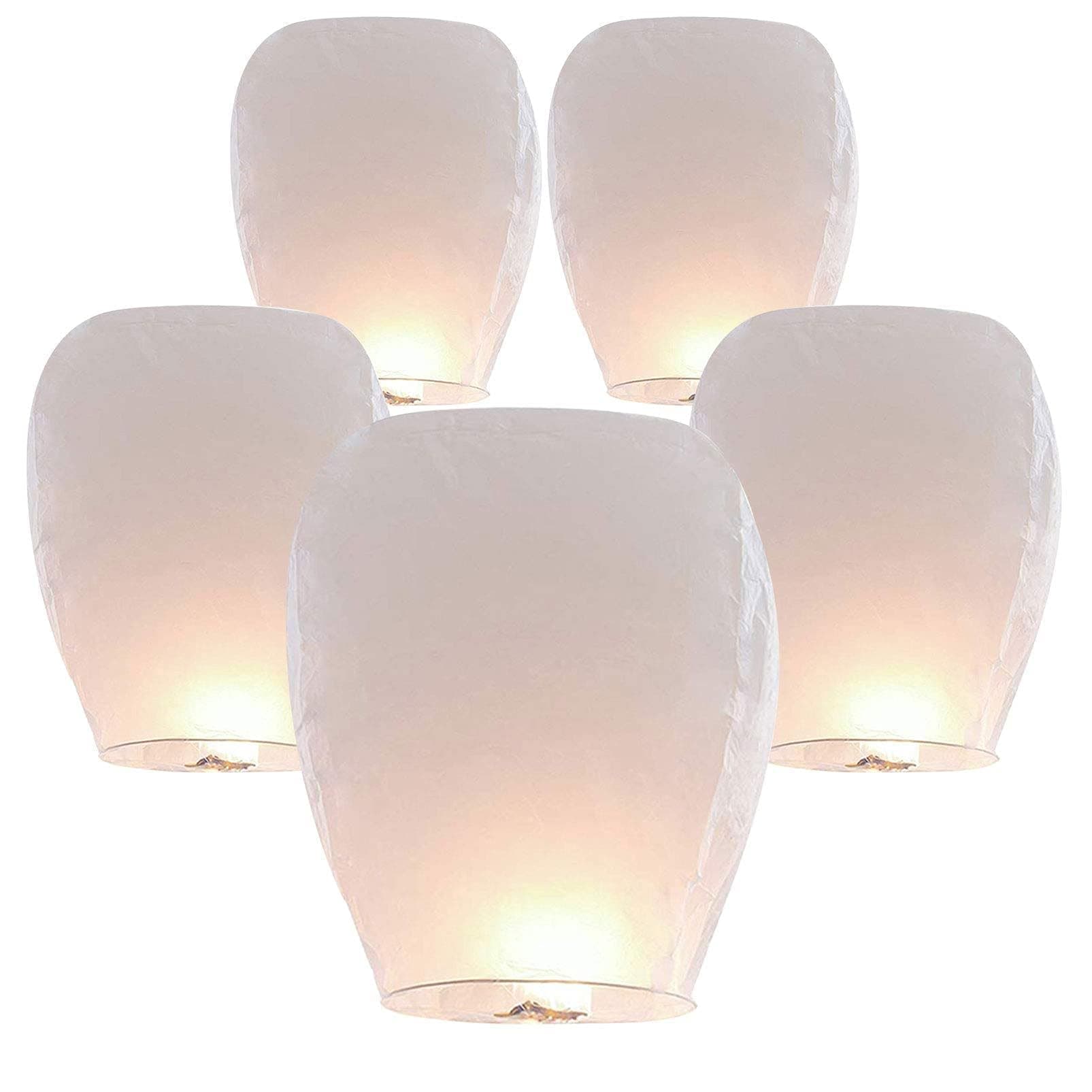 5 Pack Chinese Lanterns to Release in Memorial Events Decor Lanterns, Party Paper Lanterns for Memorial, Holiday, Wedding Decor