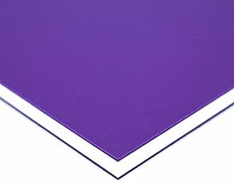 King ColorCore Plastic Sheet 1/2" x 24" x 24" Purple-White-Purple Color Core, HDPE Board, High Density Polyethylene Panel