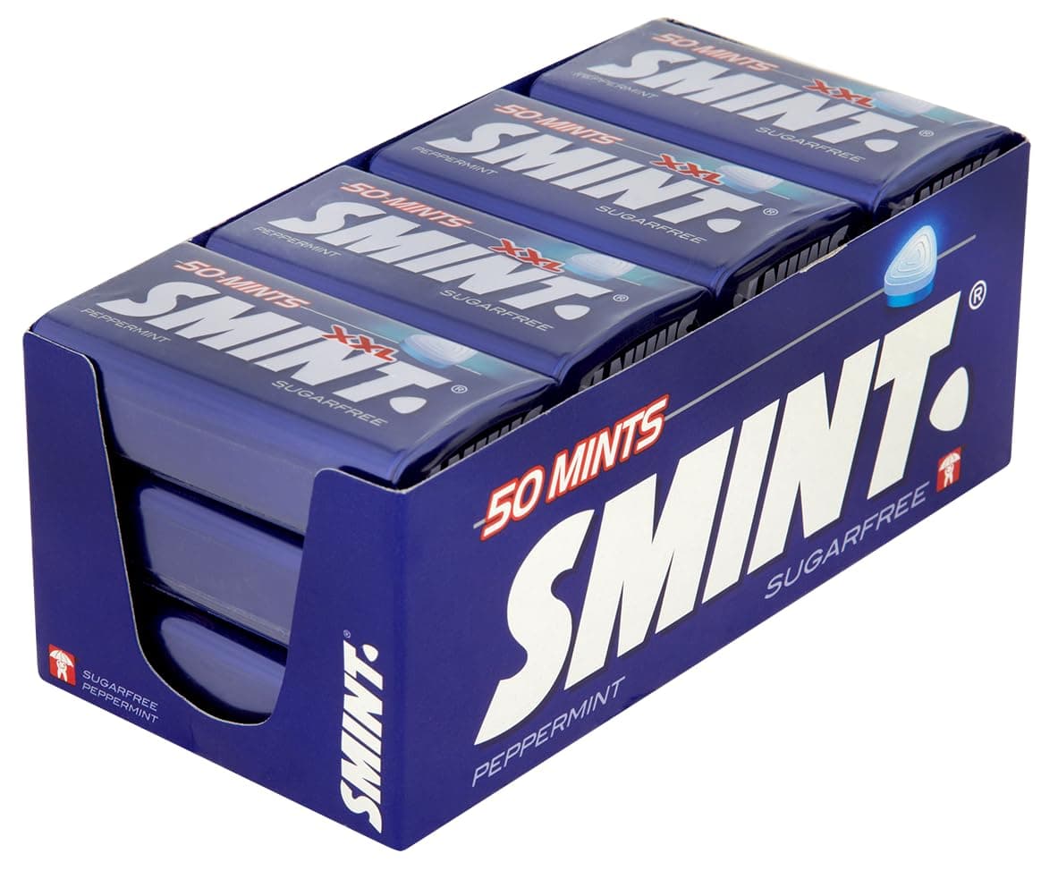 Smint Sugar Free Mints, Peppermint Flavour, Suitable for Vegetarians - 50 XXL Tin