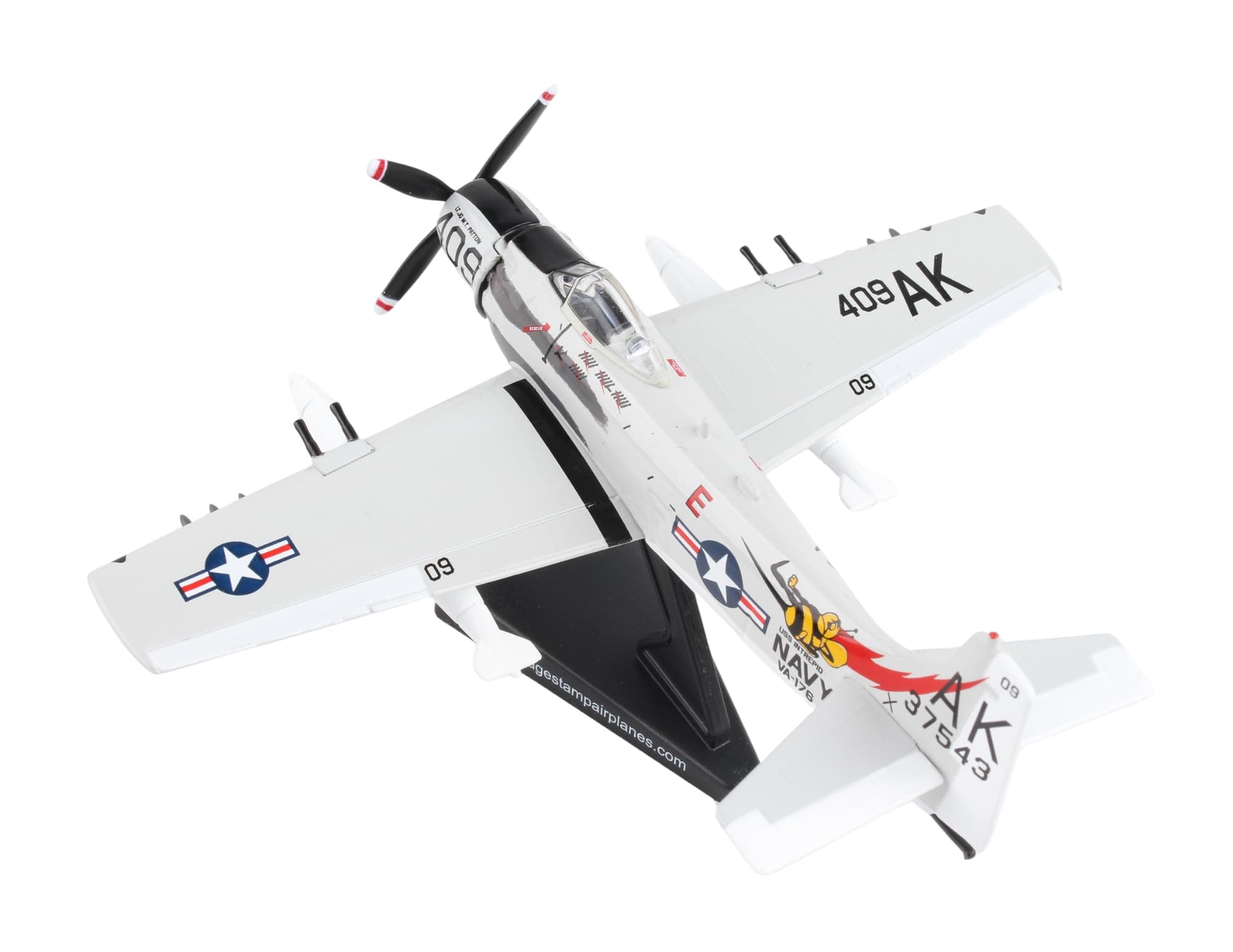 Daron Postage Stamp A1H SkyRaider 1/110 Papoose Flight PS5364-3, White