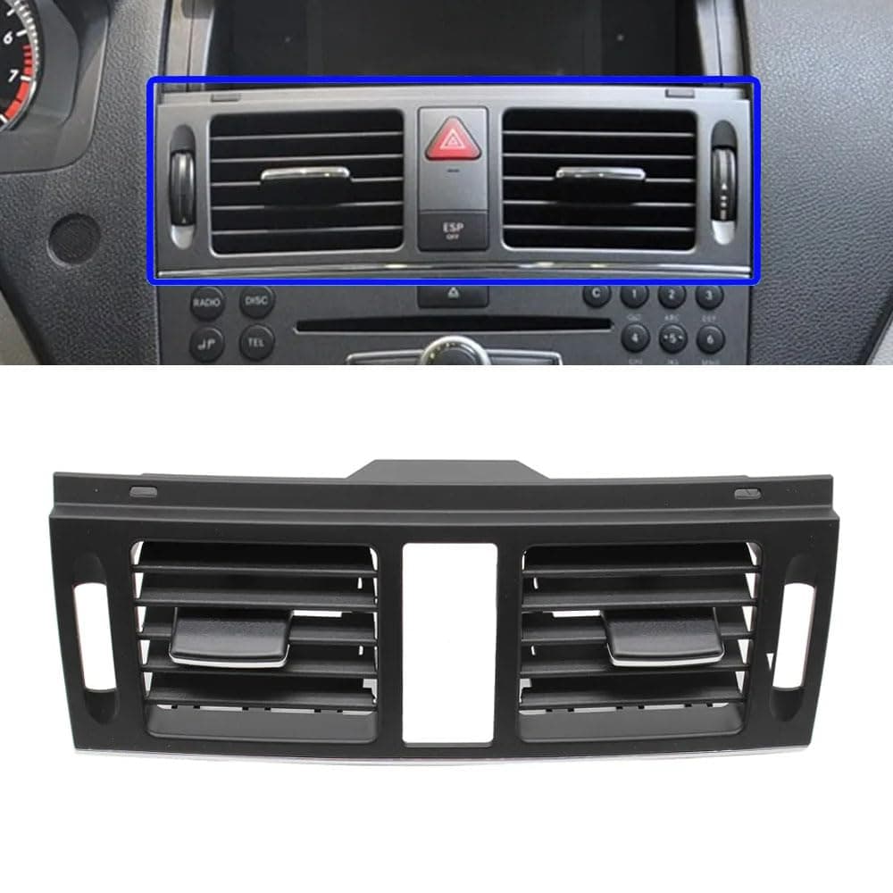 Front Center Air Vent Cover, Middle AC Vent Grille Outlet Panel Replacement, for Mercedes Benz W204 C 180 200 220 230 260 300 350 2007-2011 2048304054 (Central Standard)
