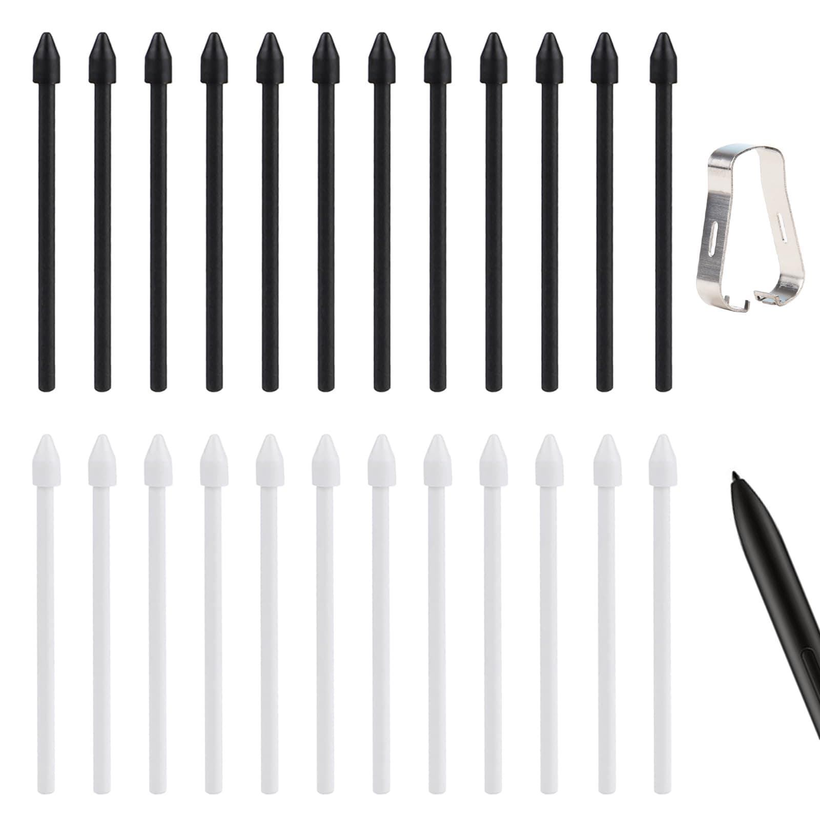 25 Pcs S Pen Tips for Samsung, S Pen Nib Touch Stylus Pen Replacement Compatible with Samsung Galaxy Tab S6 S6lite S7 S7FE S8 S8Plus S8Ultra S9 S9Plus S9Ultra S9FE Note10 Note20