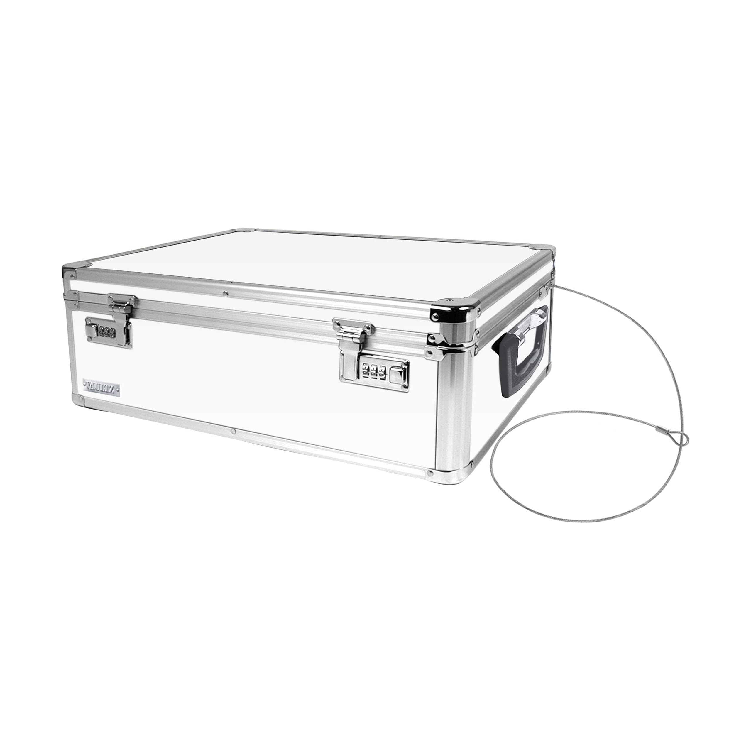 Vaultz Locking Storage Box, 19 x 6 x 13 Inches, White (VZ00177)