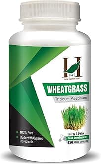 H&C Wheat Grass Capsules - 900mg per Serving, 120 Vegan Capsules | Healthy Superfood