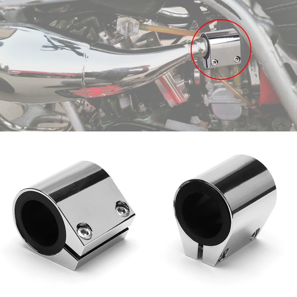 1'' Butt Joint Exhaust Sleeve Clamp Band, 2pcs High Temp Exhaust Narrow Band Muffler Seal Clamp For Yamaha Banshee 1987-2006 Exhaust Pipes Muffler Ends And Exhaust System Connection