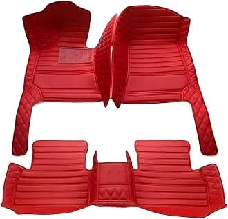 SARAHS Customized car Floor mats -Suitable for 99% of Cars, SUVs, and Trucks - car Pads to Protect Vehicle Interior Floor Accessories (red Double Splicing)