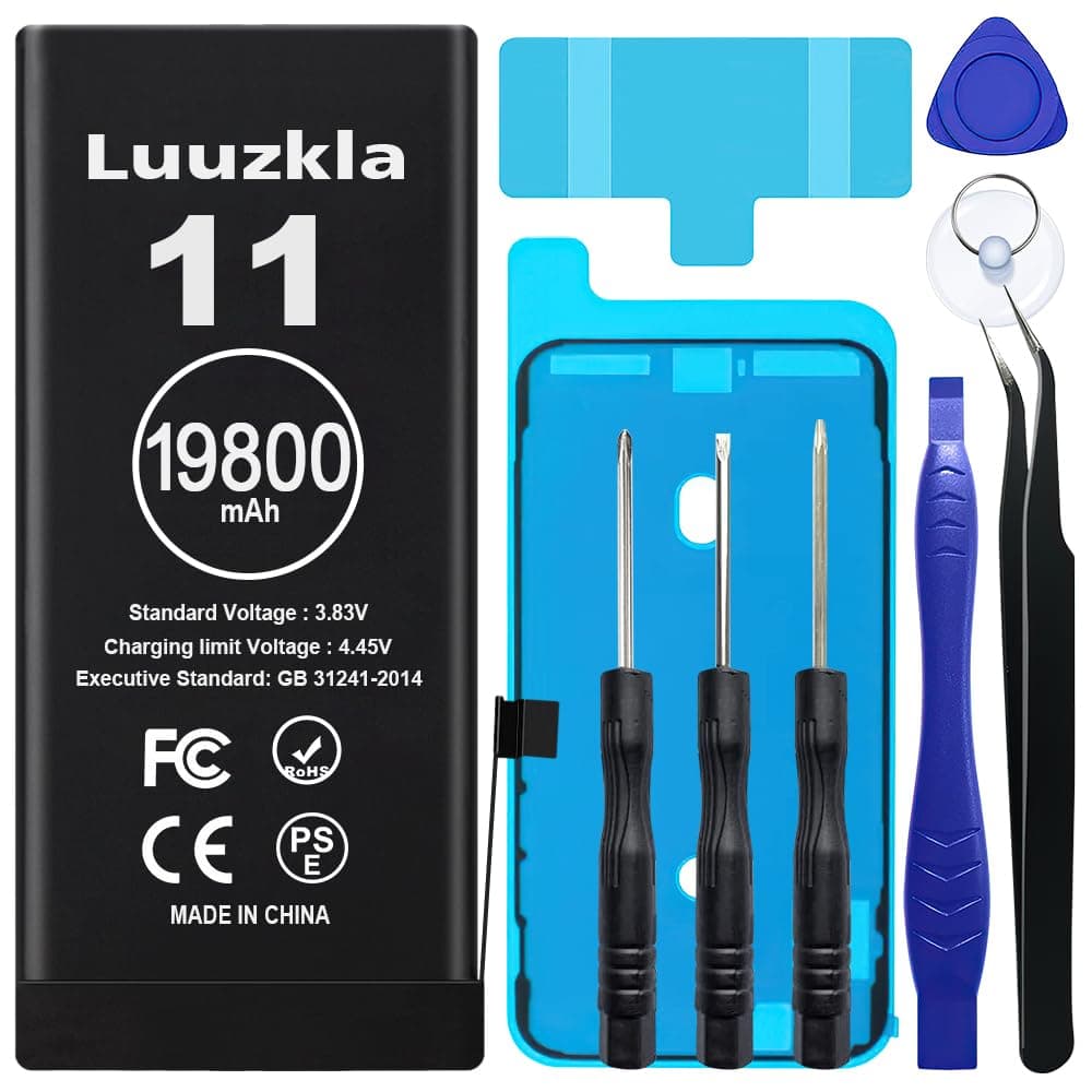 19800mAh (New Upgrade) Battery Compatible with iPhone 11, Super Capacity Battery Replacement Compatible with iPhone 11, with Full Tool Kits-0 Cycle High Capacity-24 Months Service