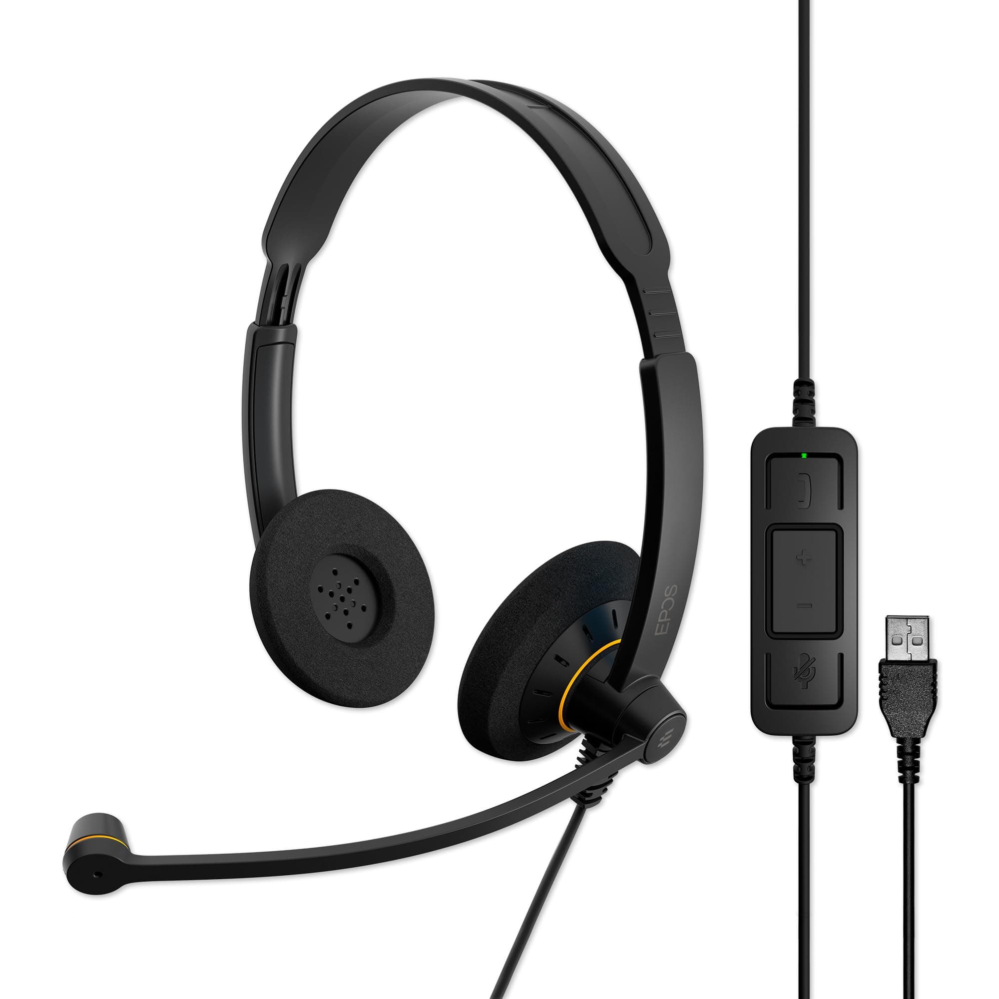 EPOS Sennheiser Consumer Audio SC 60 USB ML (504547) - Double-Sided Business Headset | For Skype for Business | with HD Sound, Noise-Cancelling Microphone, & USB Connector (Black)