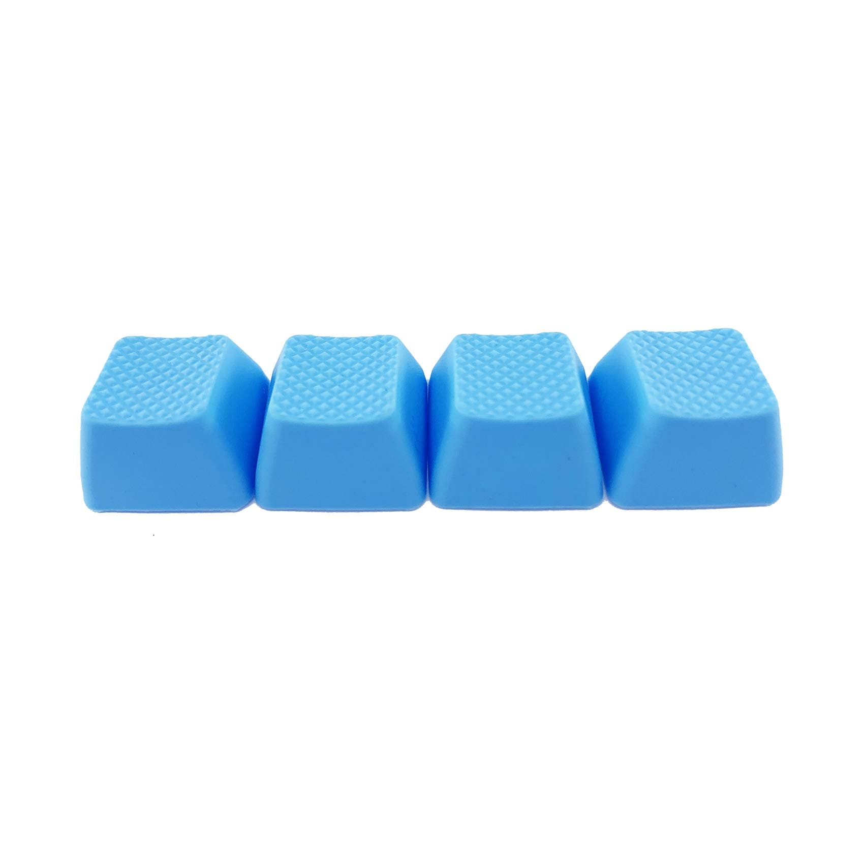 Big Chic Blank TPR Rubber Gaming Keycaps 4 Keys Set 1u for Cherry MX Mechanical Keyboards Compatible OEM (R4, Neon Blue)