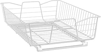 ClosetMaid Pull Out Cabinet Organizer, Heavy Duty, Slide Out Pantry Shelves Drawers for Kitchen, Bathroom, 5.25" H x 13.5" W x 20" D, White