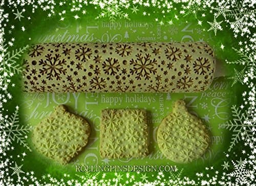 Big Snowflakes engraved rolling pin