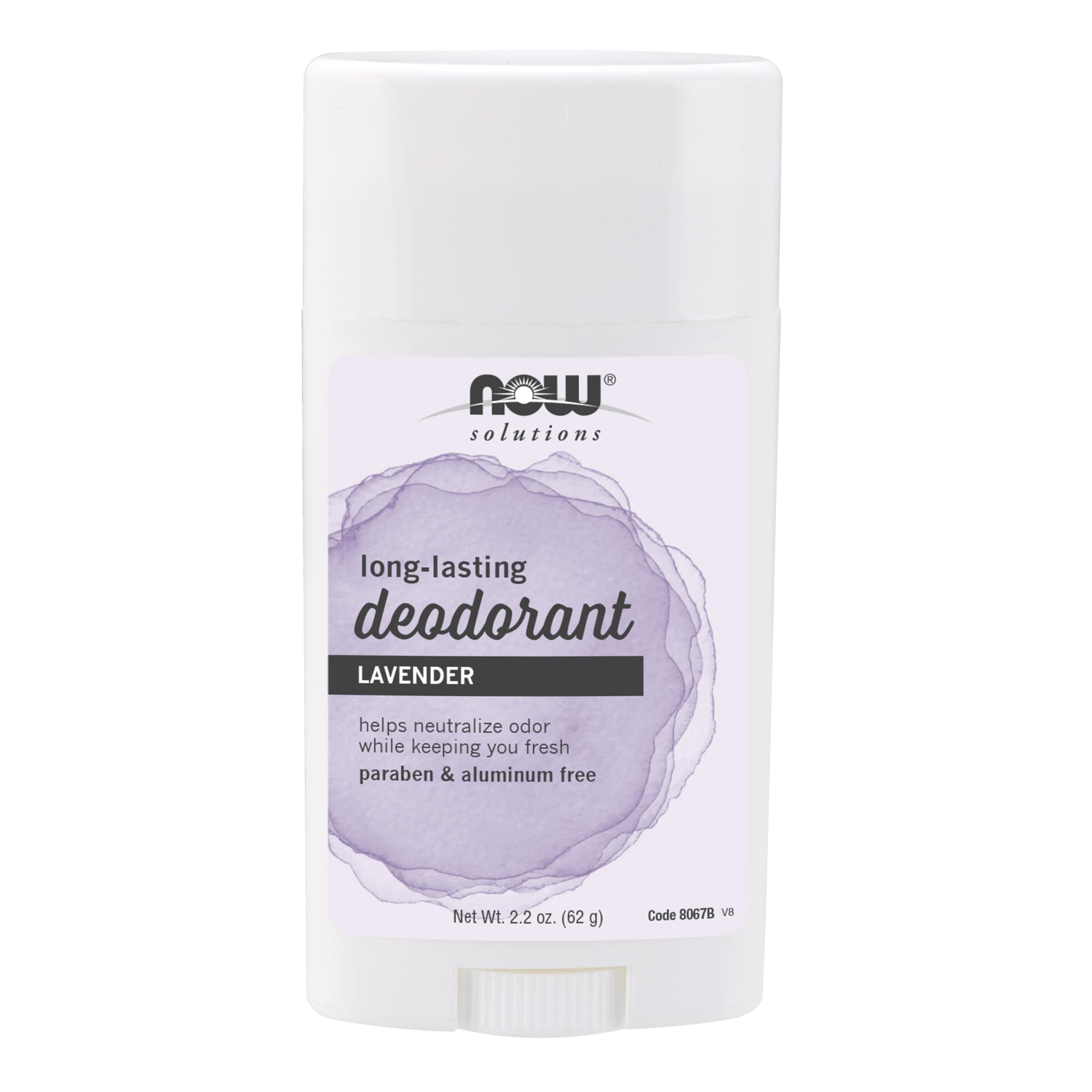 NOW Solutions Lavender Body Deodorant Stick, 2.2 Ounces, Paraben-Free, Long-Lasting Odor Eliminating Protection
