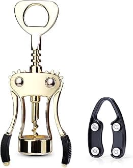 Wine Opener, Zinc Alloy Premium Wing Corkscrew Wine Bottle Opener with Multifunctional Bottles Opener, Upgrade
