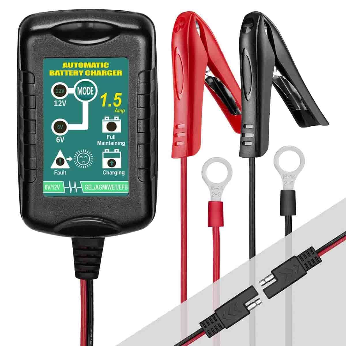 12V/6V 1.5 Amp Battery Charger for Harley Davidson Motorcycles Maintainer