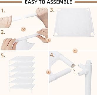 STORAGE MANIAC Sweater Drying Rack, Mesh Clothes Drying Rack, Stackable Laundry Drying Rack, Lay Flat Dryer for Delicates, Portable Dry Rack for Indoor or Outdoor, White, 6-Pack