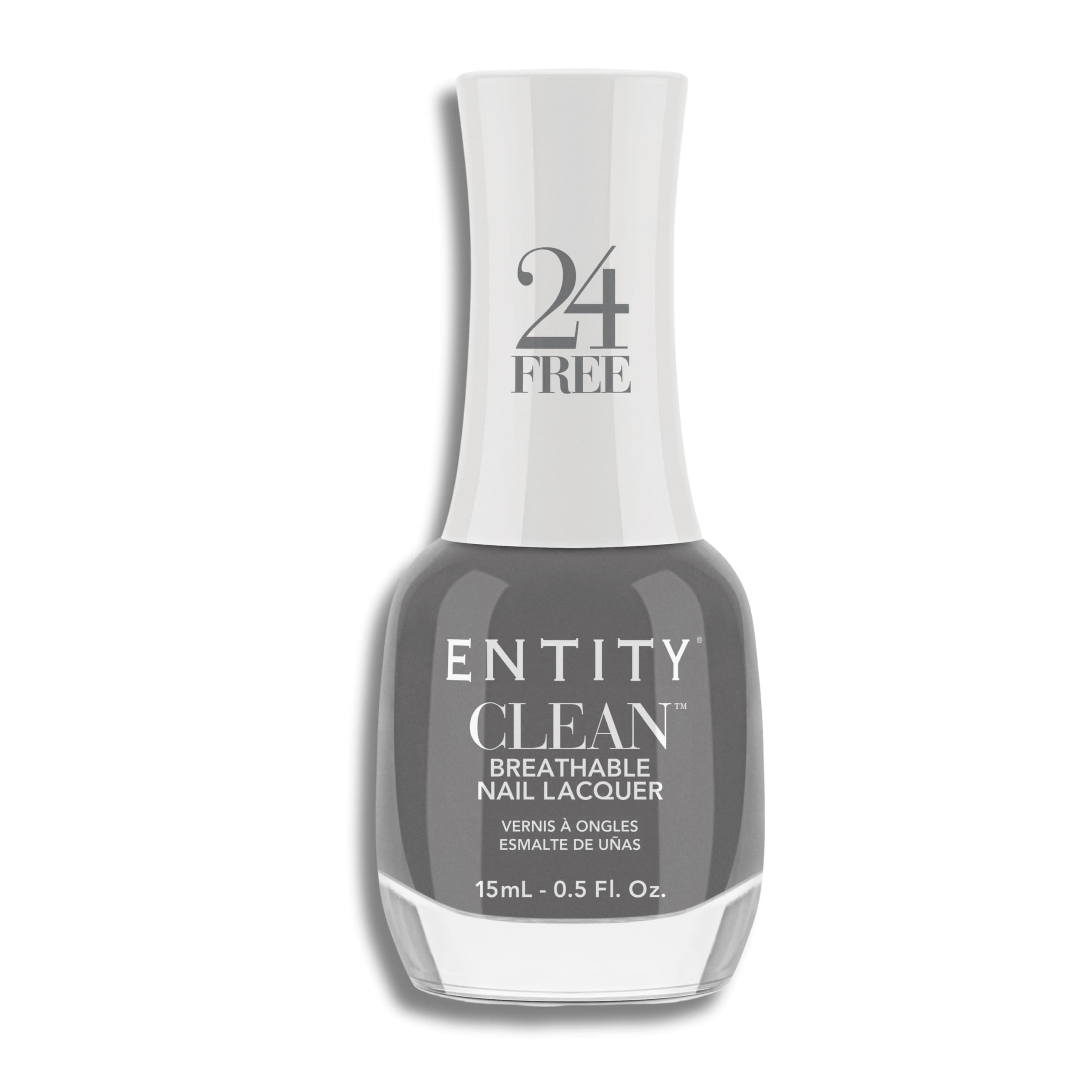 Entity Clean Steel the One Breathable Nail Lacquer, 0.5 oz, Vegan and Cruelty Free Nail Polish with Added Biotin, Halal Fingernail Polish, Gray Nail Polish