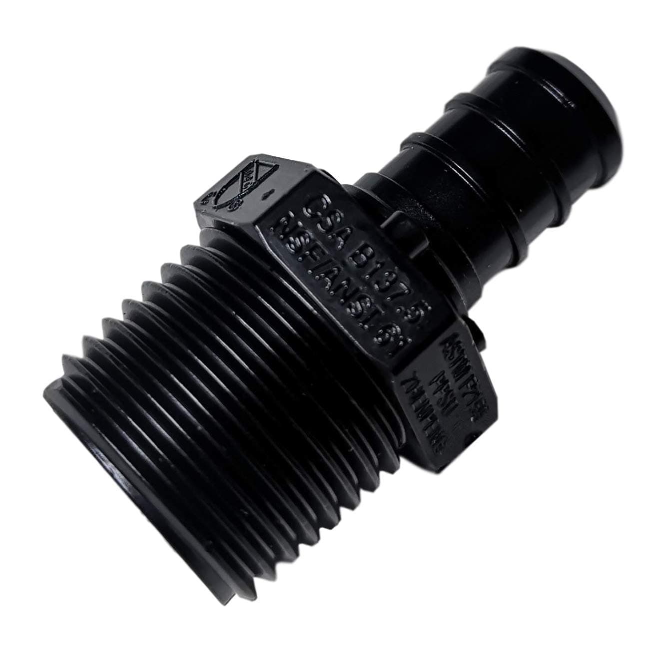 5 Pieces XFITTING 1/2" Pex x 1/2" Male NPT Adapter, Poly Alloy Pex Male, Plastic Male - Crimp Pex B, Black, 5 Packs