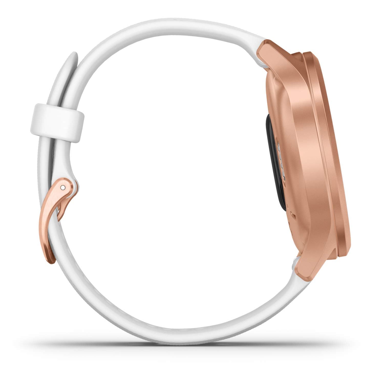 Vivomove Style, White Silicone with Rose Gold Hardware