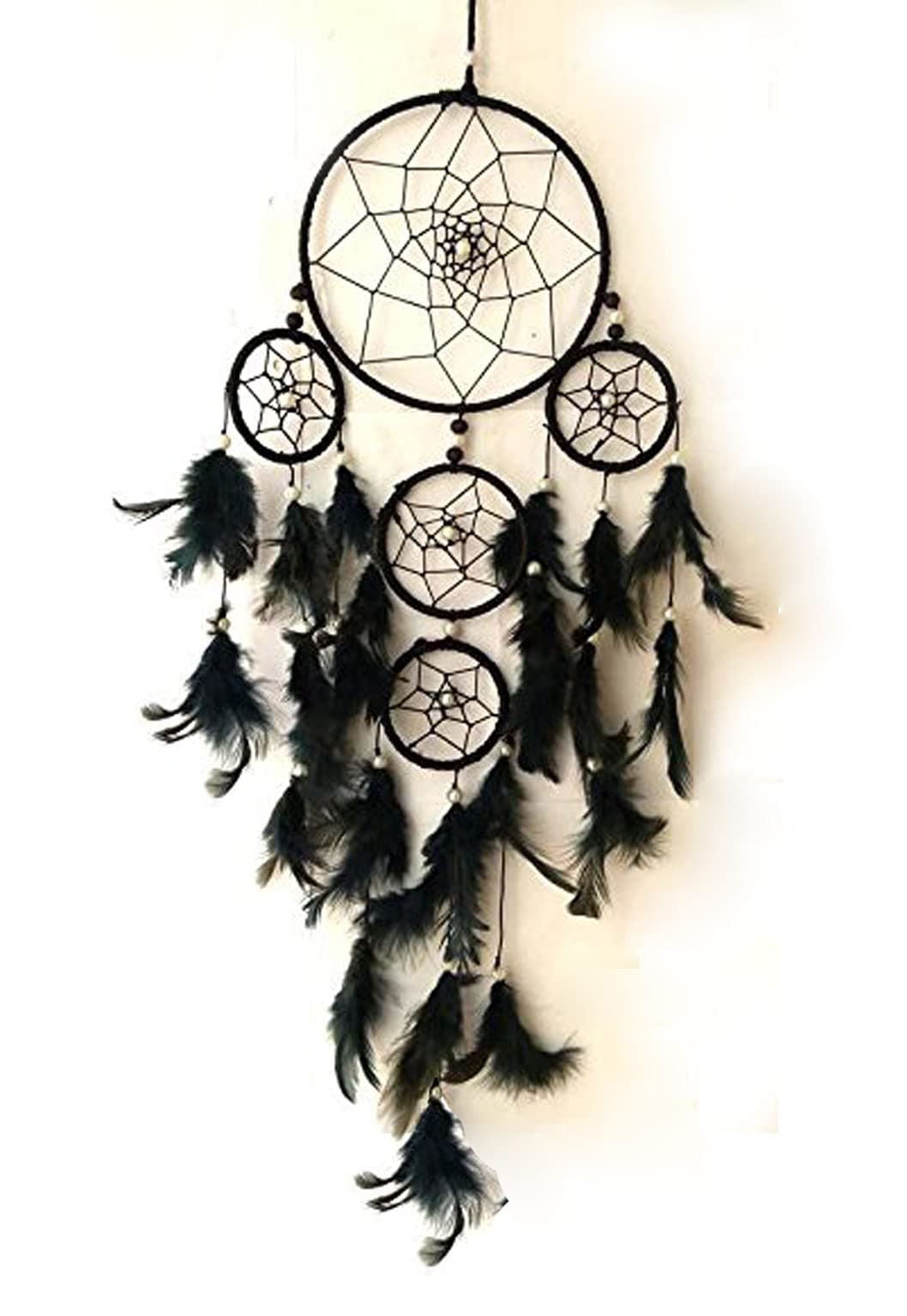 SGNSGN Dream Catcher Wall Hanging Decorative Showpiece - 55 cm (Wool, Black)