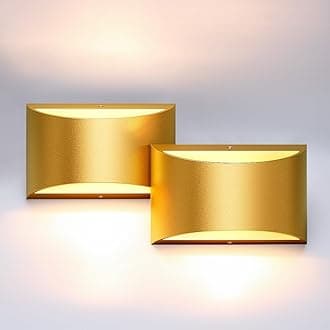 Aipsun Gold Wall Sconces Indoor Wall Lights Hardwired Set of 2 Up and Down Wall Mount Light for Living Room Bedroom Hallway Corridor Conservatory Warm White 3000K(with G9 Bulbs)