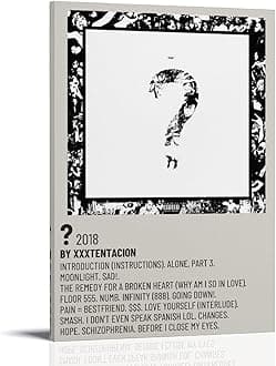 GPWDIEJB XXXTentacion ？Poster Canvas Art Oil Painting Wall Painter Home Music Album Celebrity Painting Classical Decorative Wall ArtFrame-style-4412x18inch(30x45cm)