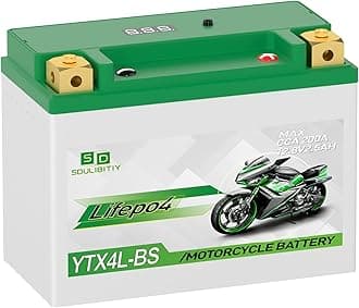 YTX4L-BS Lithium Motorcycle Battery LiFePO4 12V 2.5Ah 200CCA High Performance Power Sports, Compatible ATV, UTV, PWC, Seadoo, Polaris and Generator Battery