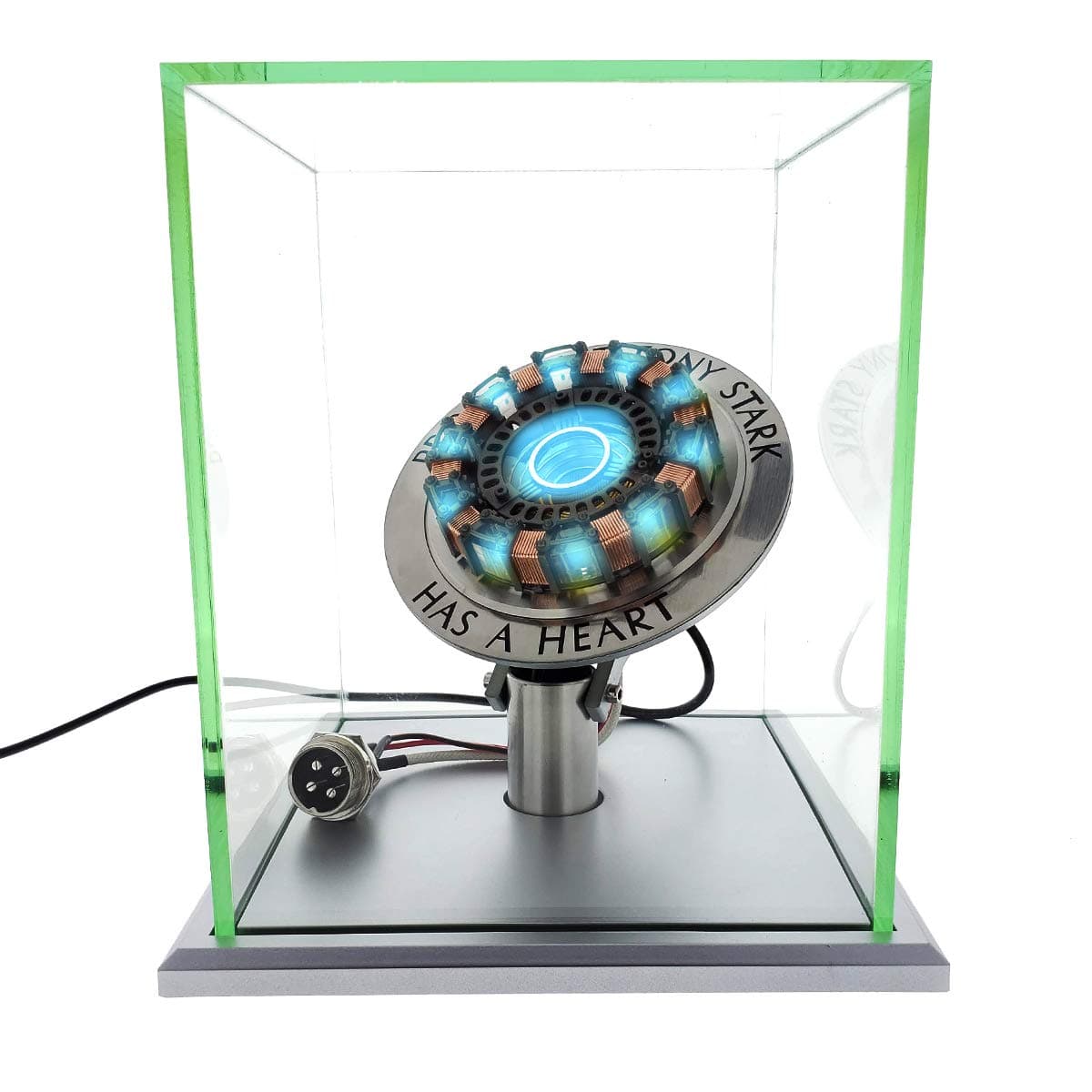 tkwser 1Swords Iron Man Arc Reactor MK1 1:1 Ratio, Vibration Sensing, LED Light, USB Connection, with Display Case. for Collections, Toy Gift*