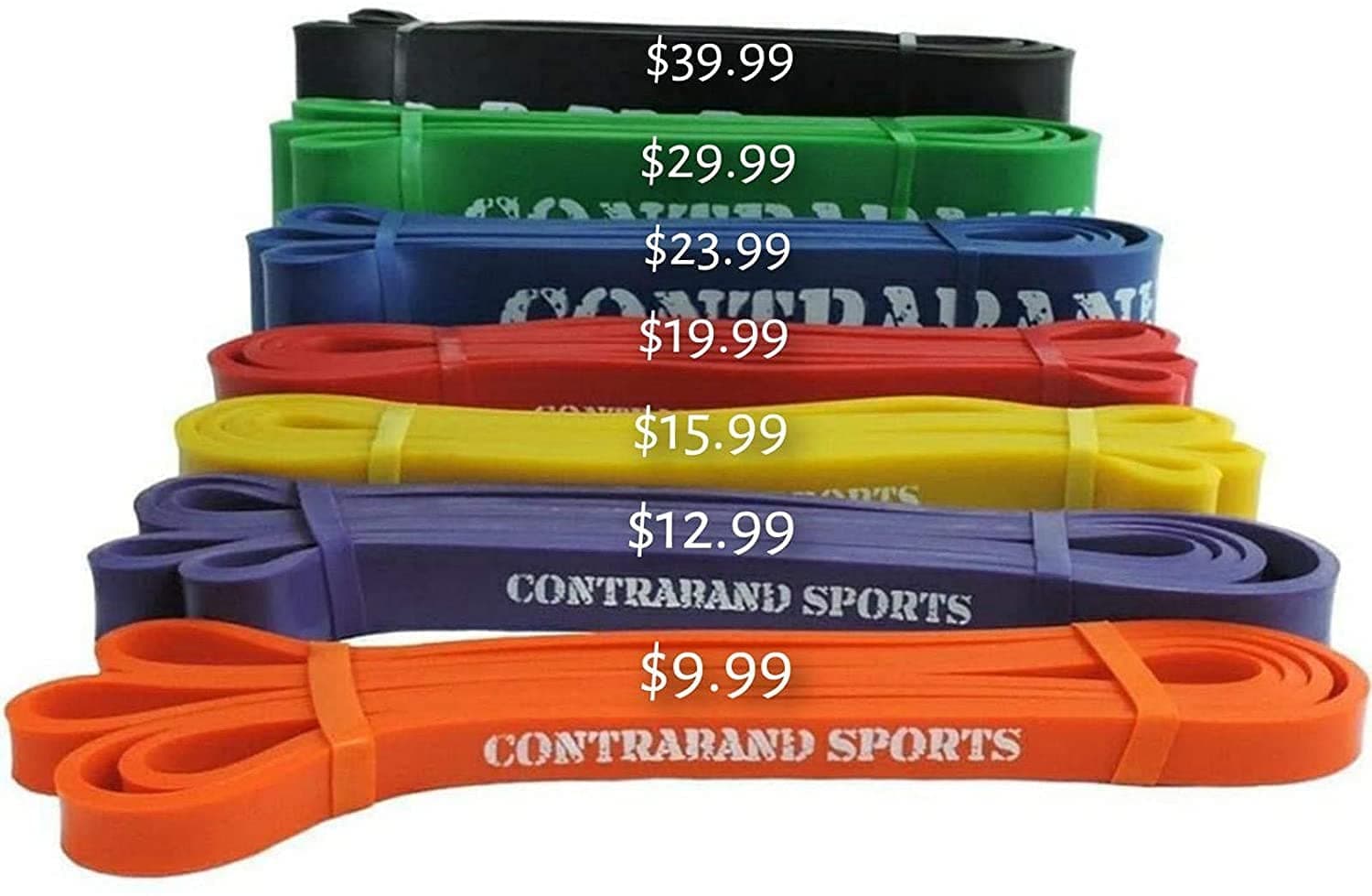 7419 41in Loop Elastic Resistance Bands, Weight Lifting Bands, Powerlifting Bands, Pullup Assistance Bands, and Yoga Stretch Bands - Perfect for Gym, Home, or Travel