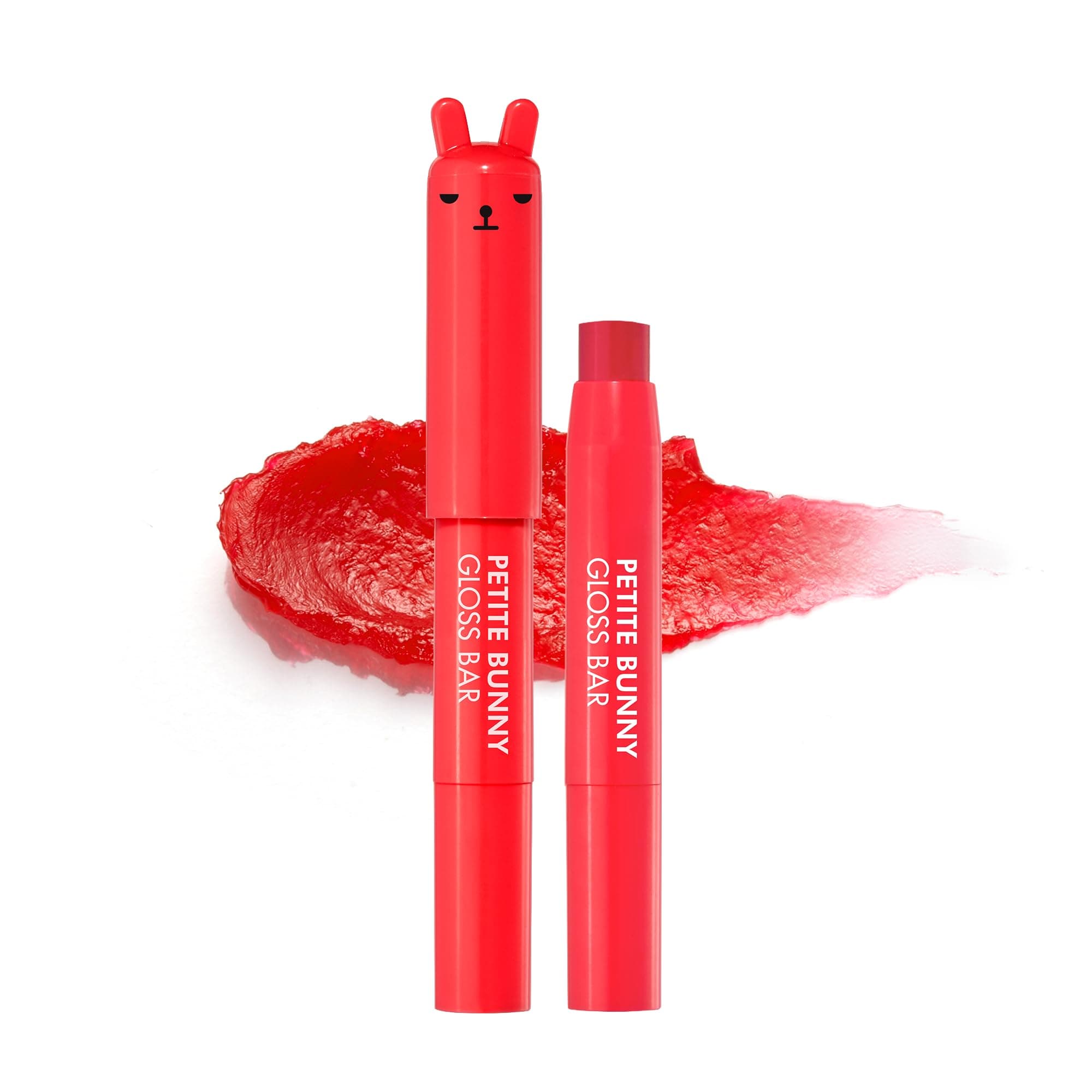 TONYMOLY Petit Bunny Lip Gloss – Easter Basket Stuffer, Cute Bunny Lip Crayon, Hydrating Korean Lip Gloss with Vitamin E for Soft, Juicy Cherry