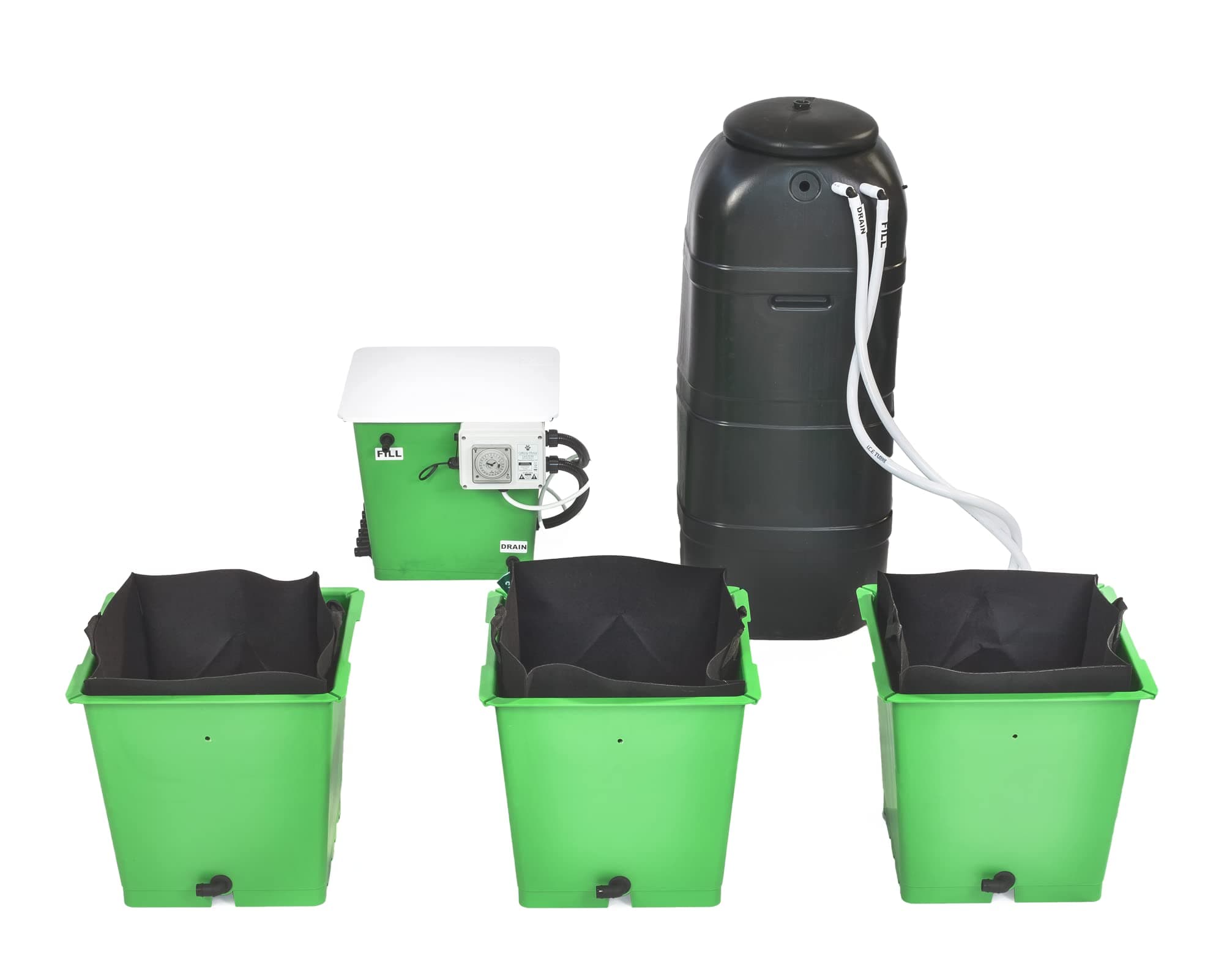 3 Pot Hydroponic Grow Kit - Flood & Drain