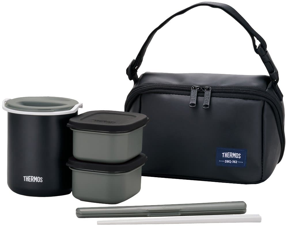 Thermos Heat Insulation Lunch Box About 0.8 Go Matte Black DBQ-362 MTBK (Japan Import)