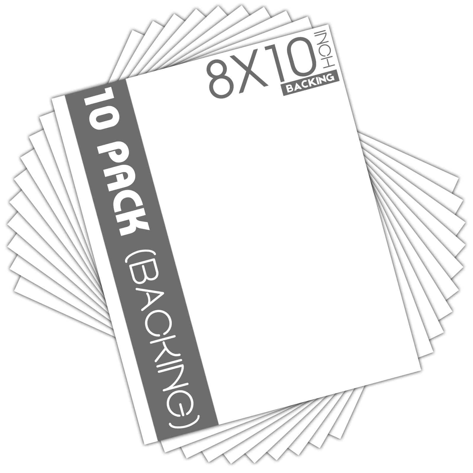 Mat Board Center, 10 Pack 8x10 White Backing Boards, Cardboard for Arts, Prints, Frames, Photos and More