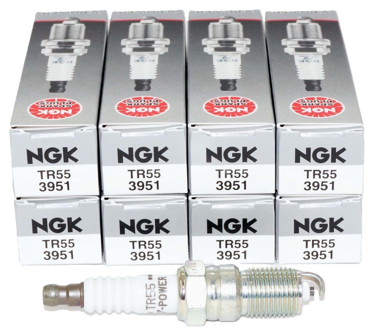 NGK 3951 Pack of 8 Spark Plugs (TR55)