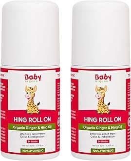 Hing Roll-On Tummy Relief for Newborns | Colic, Indigestion & Gas Relief with Organic Ginger & Hing Oil | Ayurvedic, Preservative-Free Formula | 40ml Combo Pack (40ml x 2)