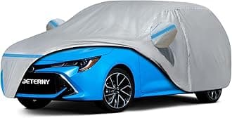Car Cover for 2021-2025 Toyota Corolla Hatchback, Waterproof Custom-fit Sun Rain Dust Snow Wind All Weather Protection Outdoor Full Car Cover with Cotton Lining and Door Zipper-Grey