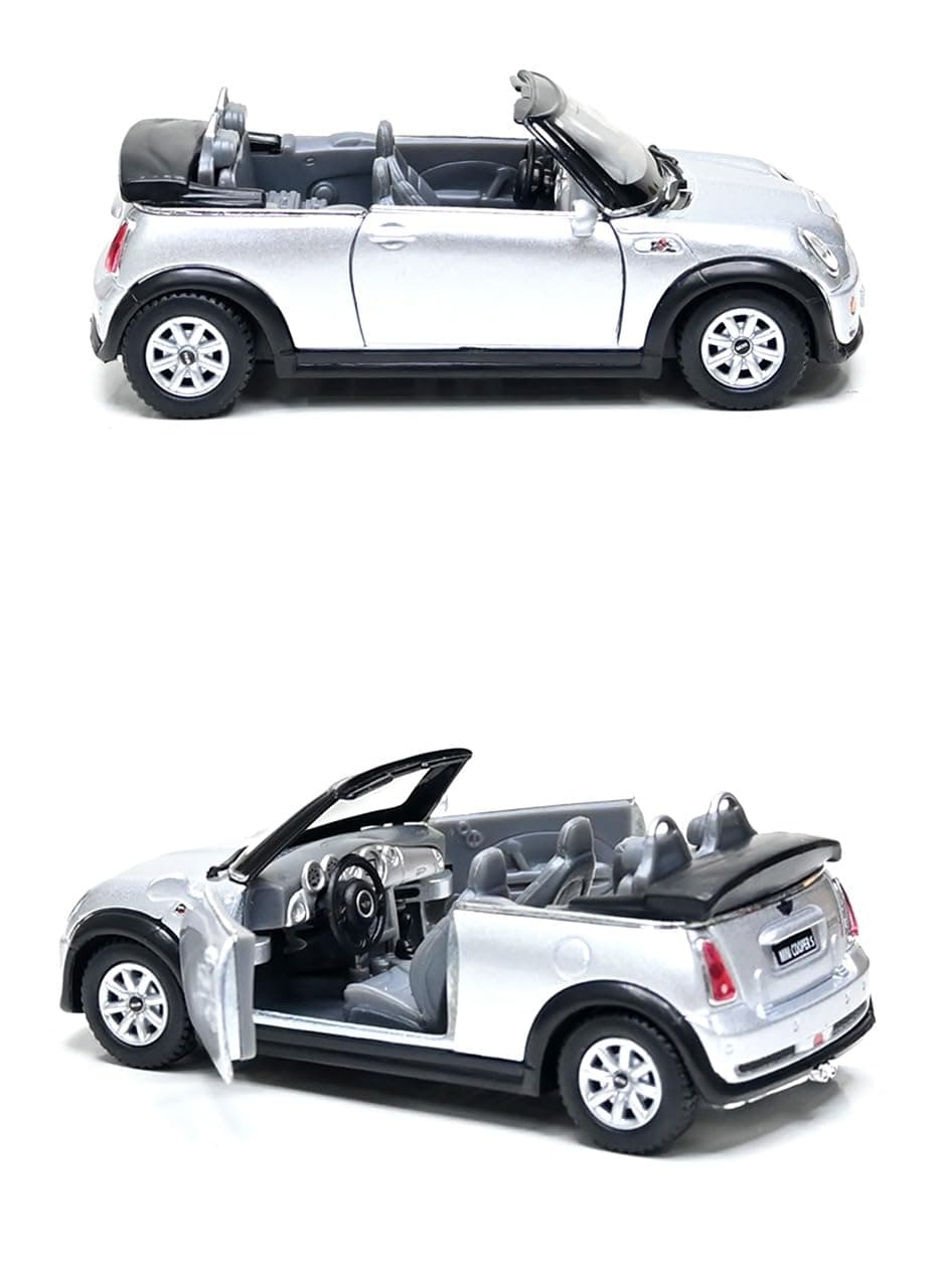 Kinsmart Mini Cooper S Convertible Gray Diecast 1:28 Scale