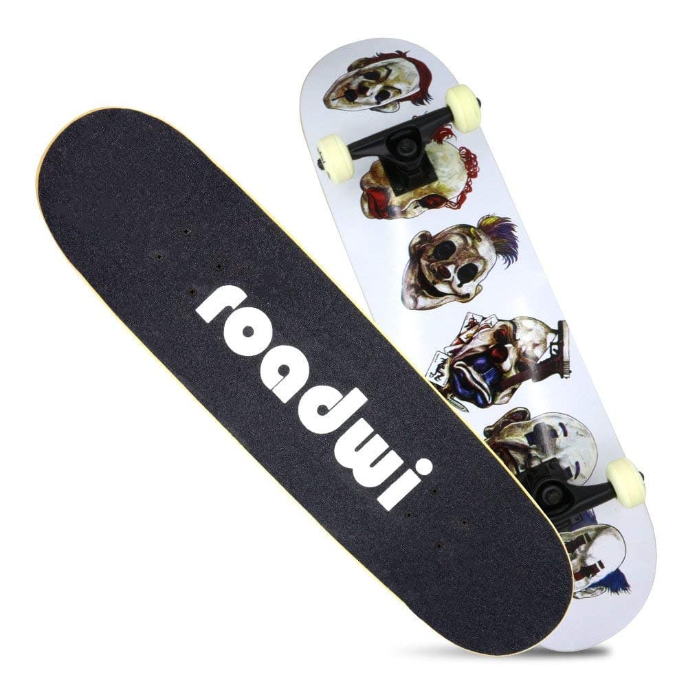 27" EightBit® Banana Skate Board - Retro Skateboard - Fury / Ice