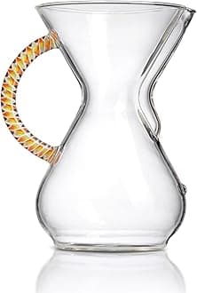 Pour-Over Glass Coffeemaker - Twisted Glass Handle Series - 6-Cup Citrus - Exclusive Packaging