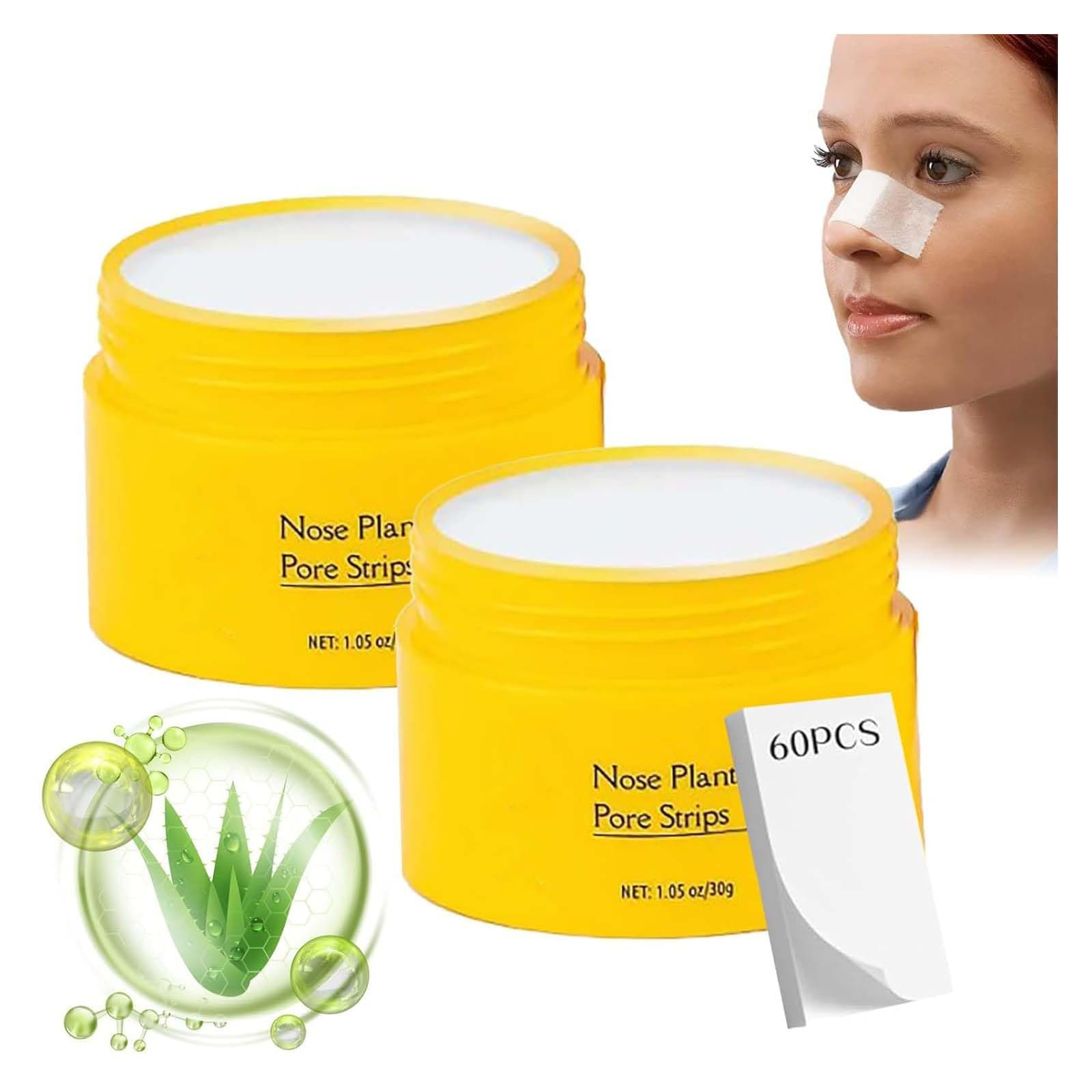 Luelle Pore Strips, Luelle - Luelle Deep Cleansing Pore Strips, Luelle Blackhead Remover with 60 PCS Strips, Luelle Nose Plants Pore Strips, Blackhead Remover Peel off Mask for All Skin (2PC)