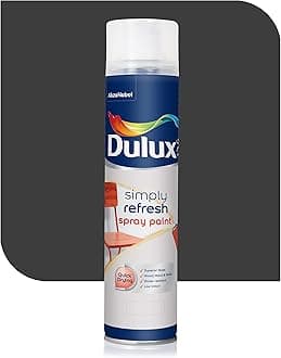 Dulux Simply Refresh Spray Paint | DIY, Quick Drying Gloss Finish for Metal, Wooden Furniture, Plastic, Walls, Cars & Bikes – 400ML (Black)
