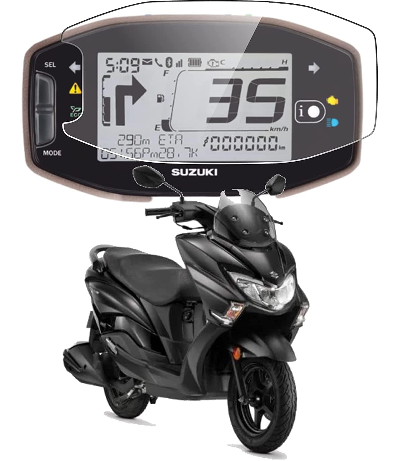 Vinyl Tvs Suzuki Access 125 Scooty Speedo Meter Display Screen Guard Tempered Anti Scratch Protector (Pack Of 1), Transparent