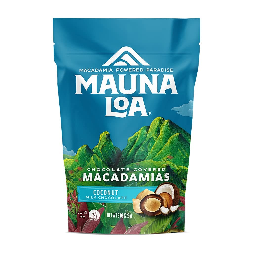 Premium Chocolate Covered Macadamia Nuts, Milk Chocolate Coconut, 7 Oz Bag (Pack of 1)