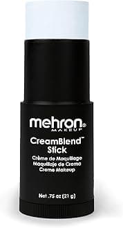 Makeup Creamblend Stick Face Paint, Body Paint, & Foundation Cream Makeup Perfect For Halloween .75 Oz 21 G Moonlight White